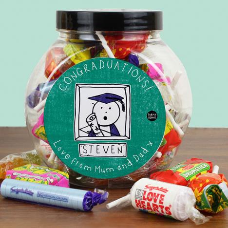Personalised Purple Ronnie Graduation 250g Sweet Jar Extra Image 2